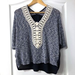 Batwing knit top hi-lo Astrologie California boho